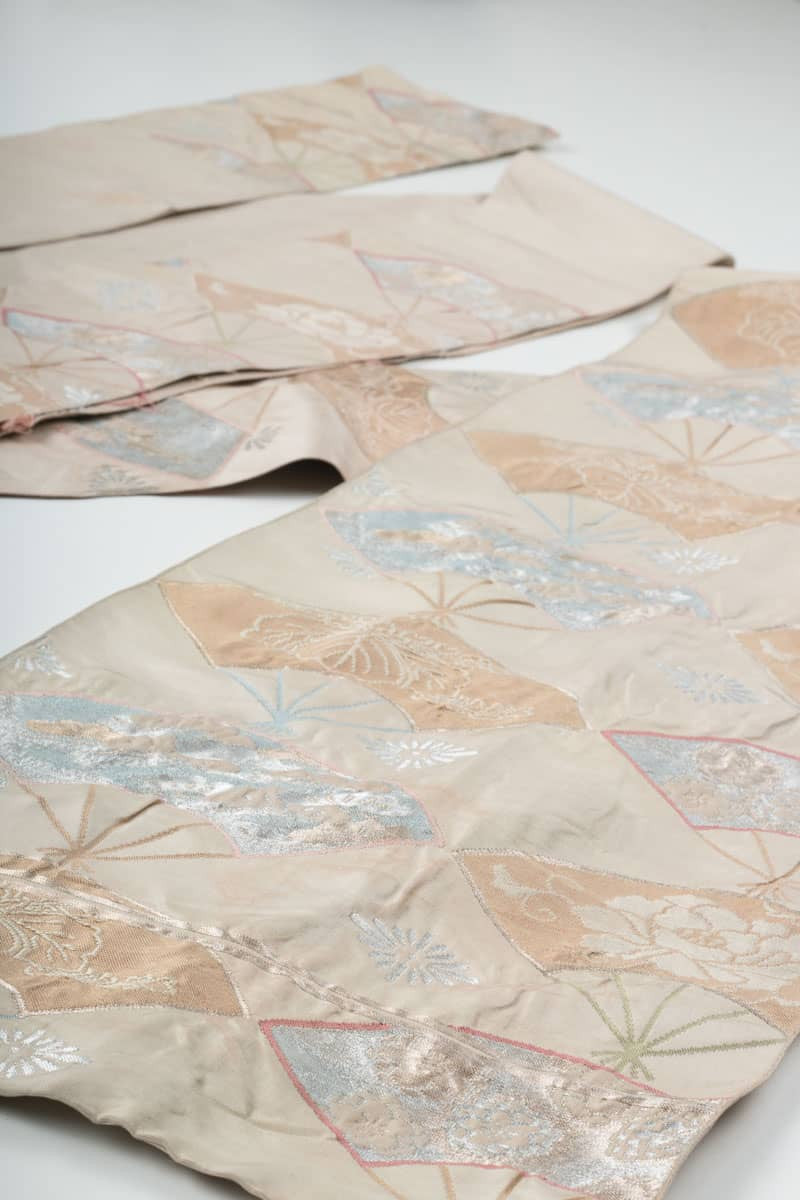 Vintage Embroidered Fan Nagoya Obi 116