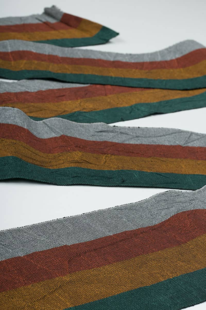 Vintage Fall Colors Striped Hanhaba Obi 18