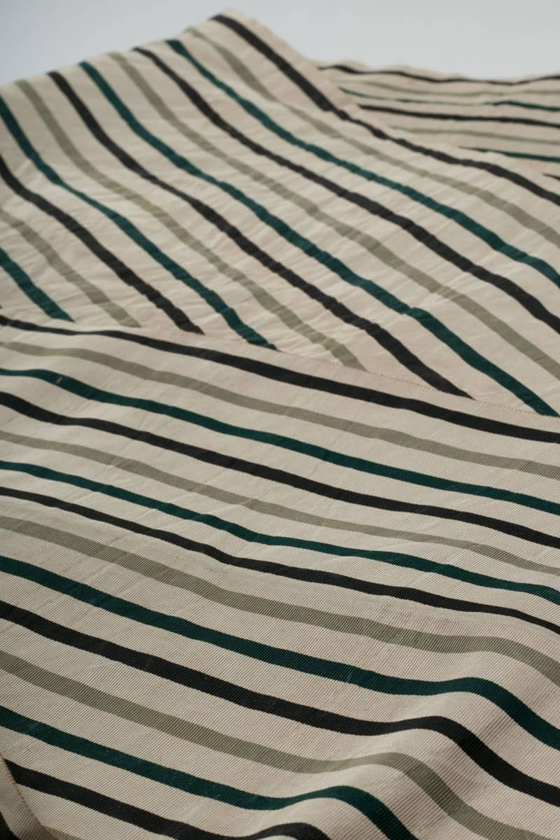 Vintage Green Striped Obi 23
