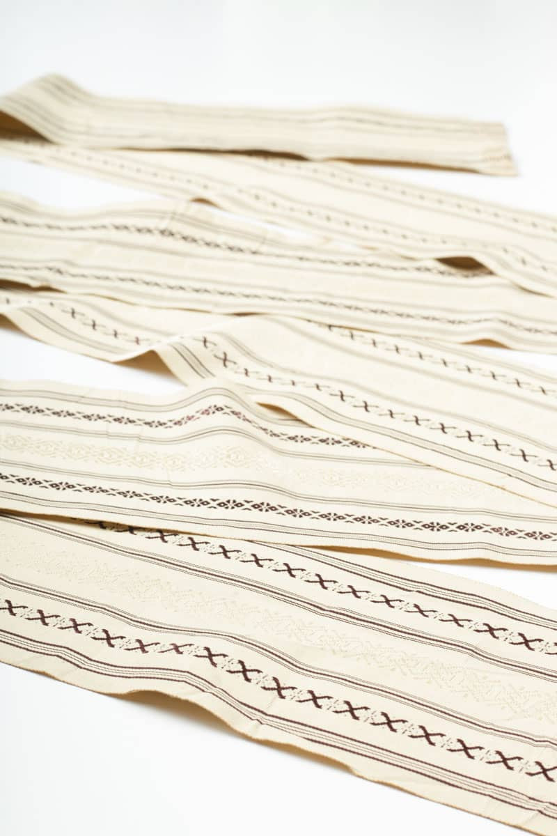 Vintage Beige Striped Hanhaba Obi 34