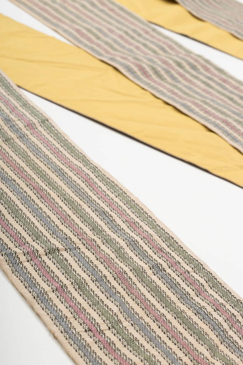 Vintage Mustard Striped Hanhaba Obi 41