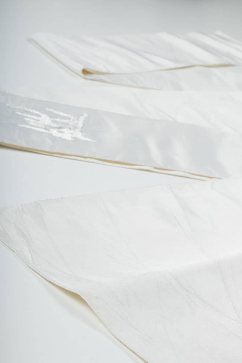 Vintage White & Silver Nagoya Obi 66