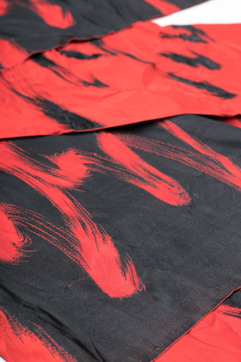 Vintage Black & Red Woven Nagoya Obi 7