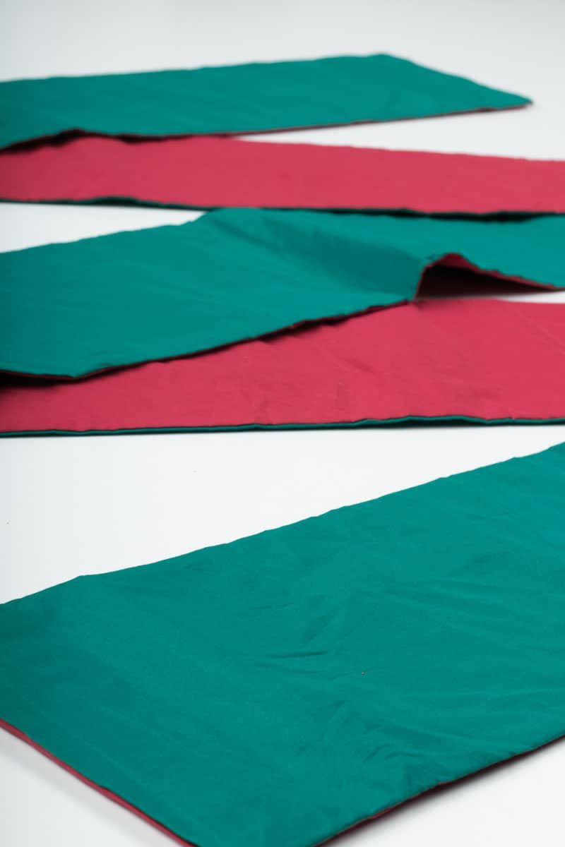 Vintage Red & Green Reversible Hanhaba Obi 80