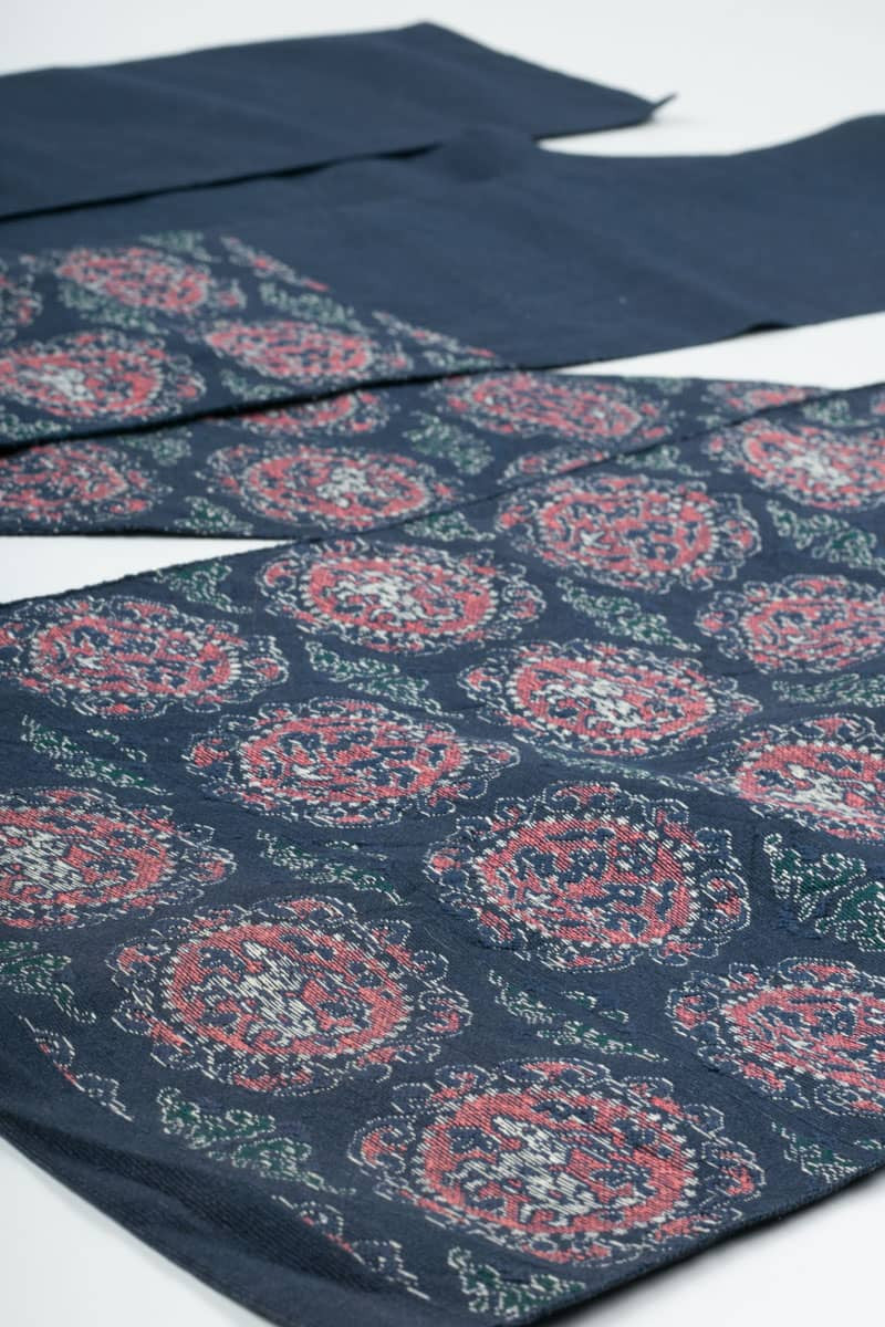 Vintage Blue Wallpaper Print Nagoya Obi 90