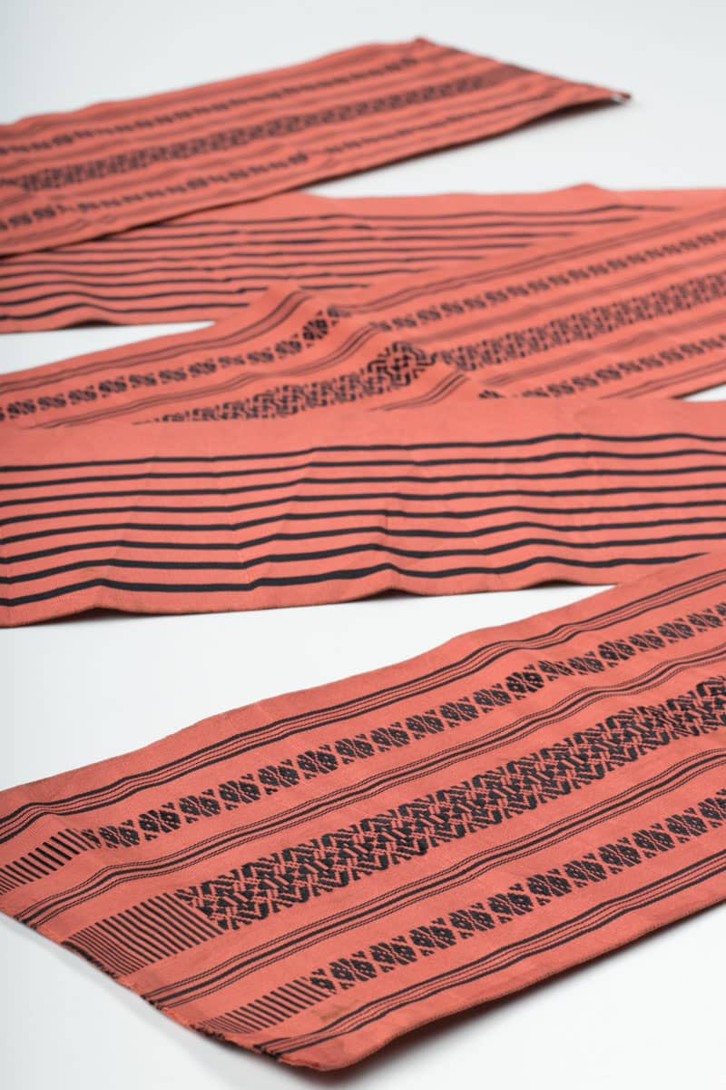 Vintage Coral Striped Hanhaba Obi 91
