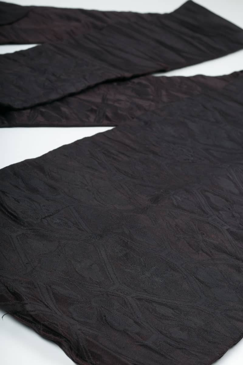 Vintage Black Floral Print Nagoya Obi 92