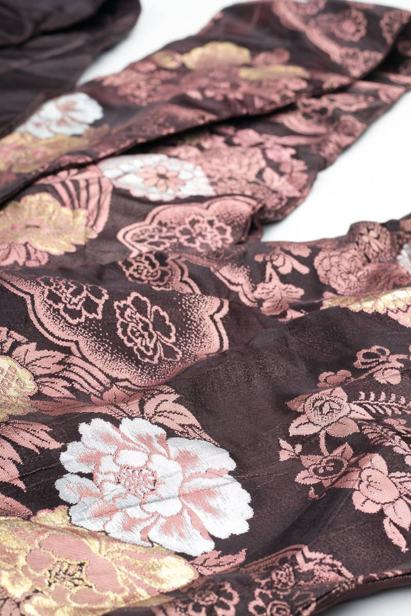 Vintage Plum Silk Dahlia Nagoya Obi 9