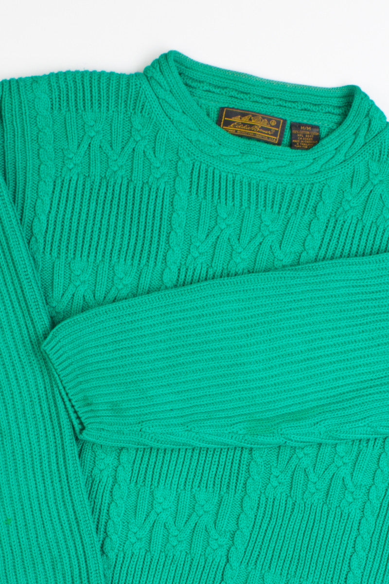 Kelly Green Cable Knit