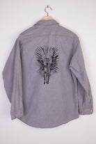 Ragstock Original Screen Print Fleece Button Up 1
