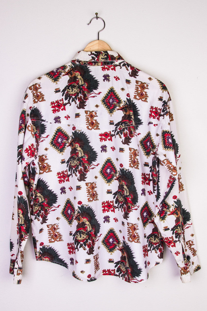 Western Print Button Up