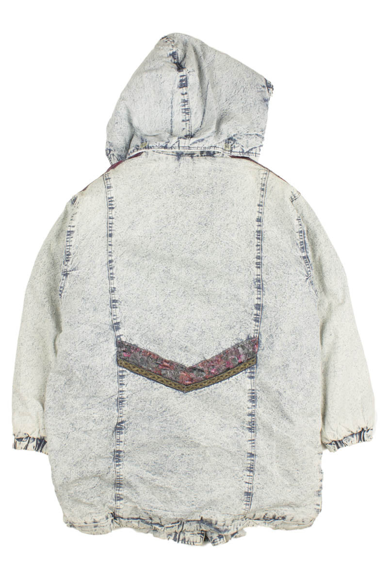 Mixed Media Denim Coat
