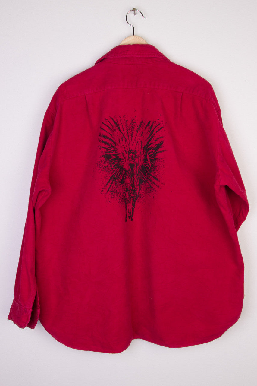 Ragstock Original Screen Print Fleece Button Up 2