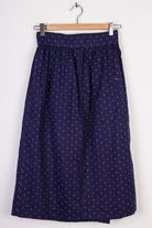 Navy Print Mid-Length Skirt