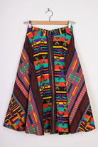 Red Abstract Mid-Length Skirt