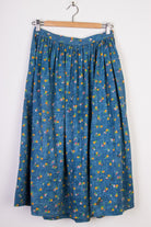 Blue Floral Mid-Length Skirt