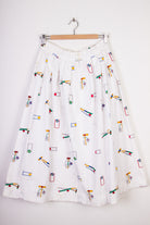 Croquet Print Mid-Length Skirt