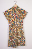 Tan Corduroy Floral Dress