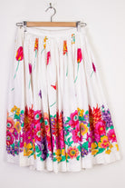 Spring Floral Mid-Length Skirt