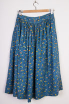 Blue Floral Mid-Length Skirt