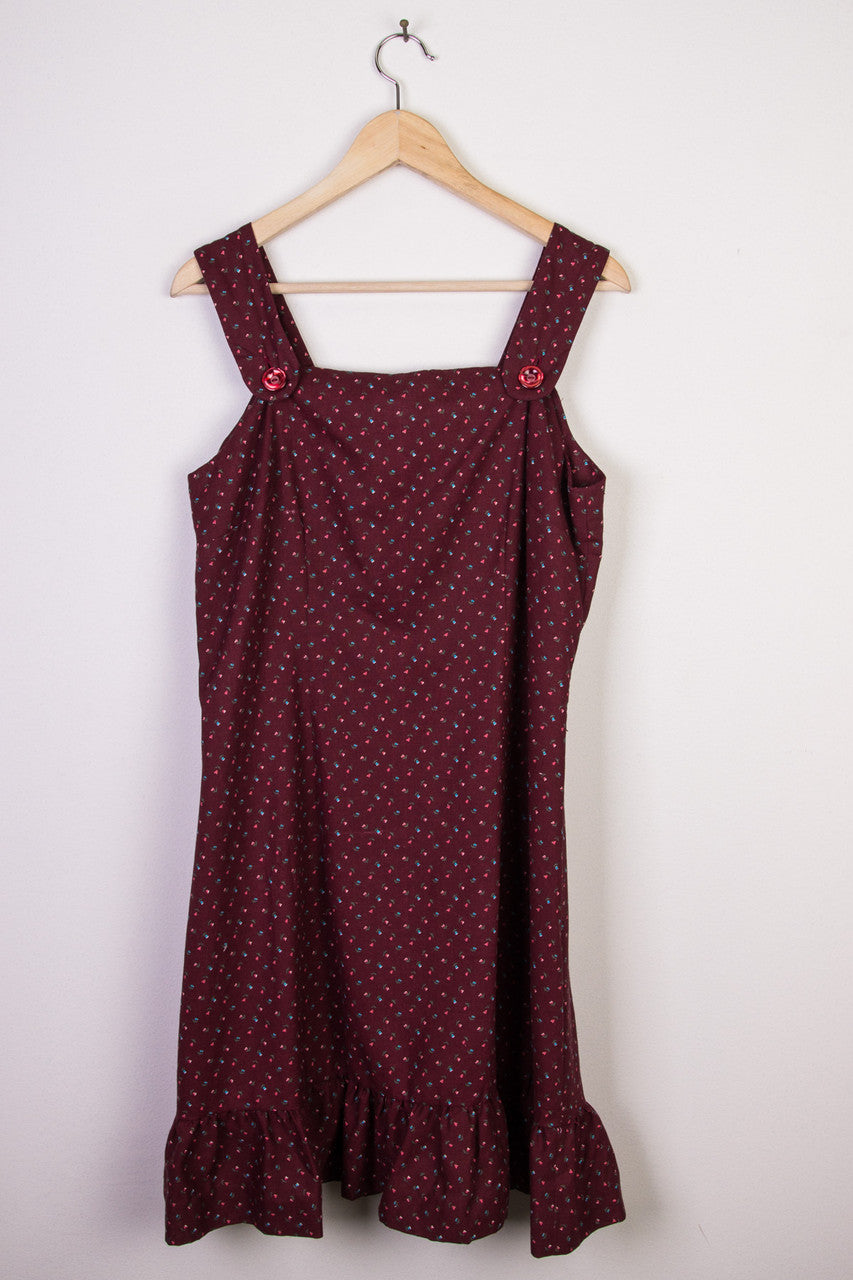 Maroon Ruffle Dress