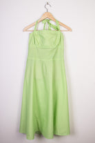 Green Stripe Halter Dress