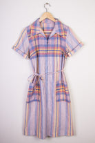 Pastel Plaid Short Sleeve Dress