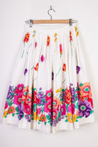 Spring Floral Mid-Length Skirt