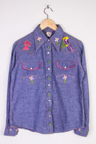 Embroidered Chambray Button UP