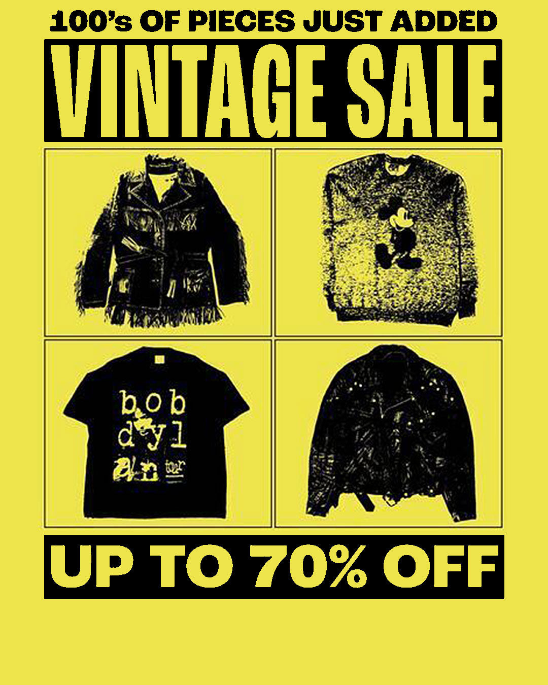 100s of pieces just added, vintage sale up to 70% off