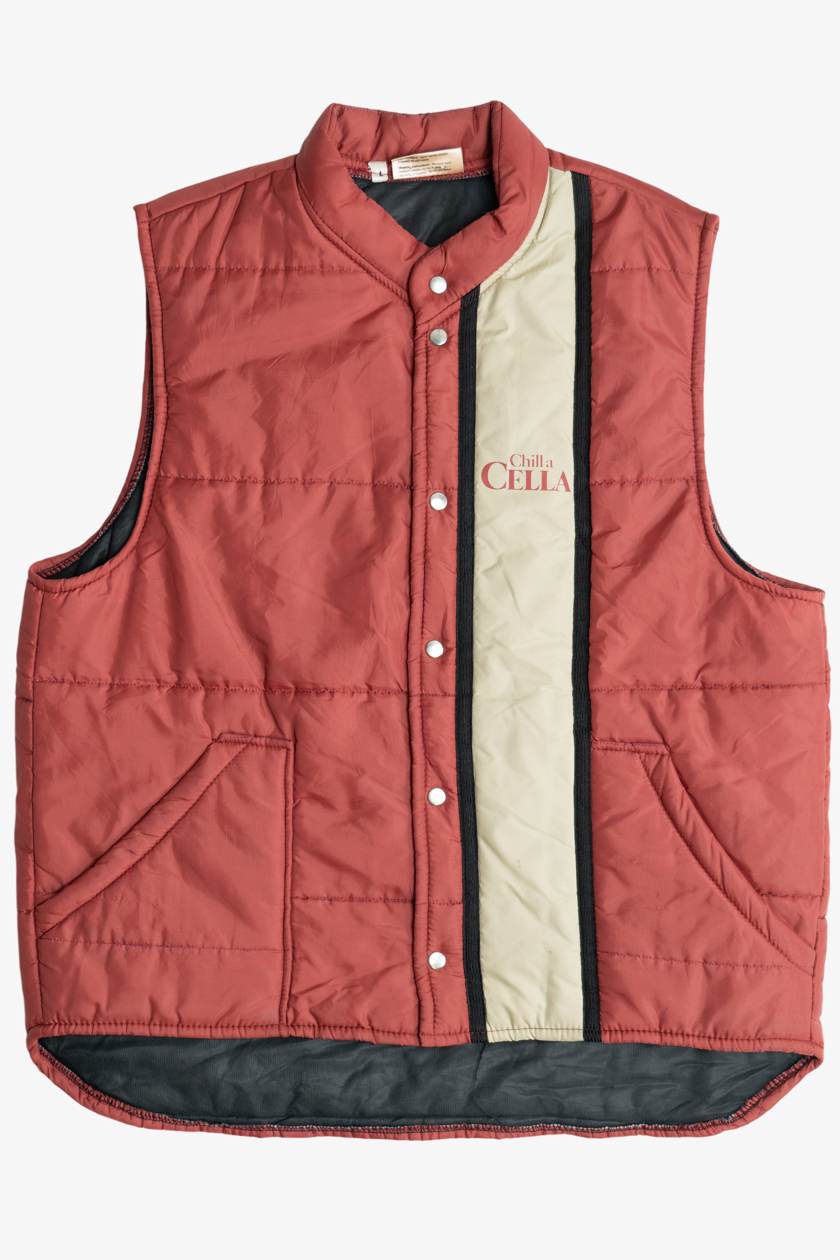 Vintage "Chill A Cella" Cella Wines Aldo Cella Puffer Vest (1980s)