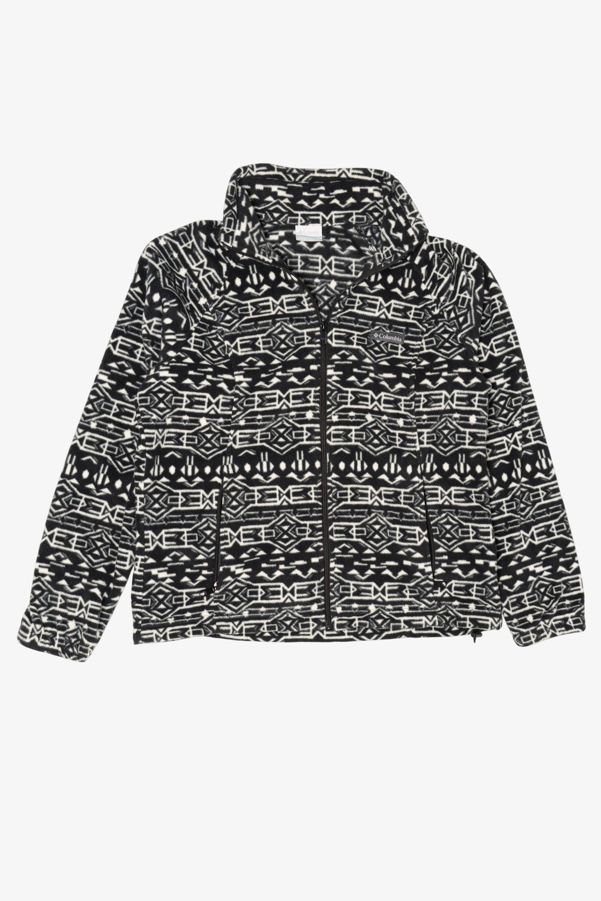 Black And White Columbia Aztec Pattern Fleece Jacket (2020s)