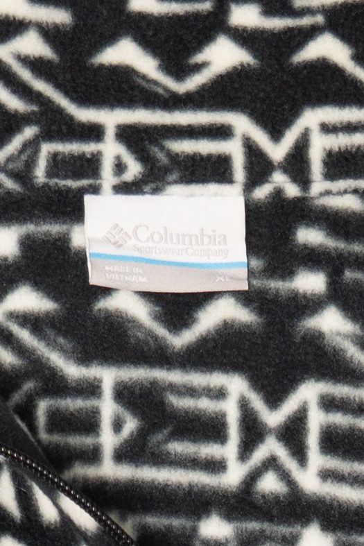 Black And White Columbia Aztec Pattern Fleece Jacket (2020s)