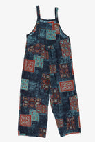 Blue And Red Patchwork Overalls