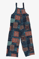 Blue And Red Patchwork Overalls