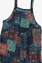 Blue And Red Patchwork Overalls