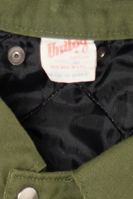Vintage Unitog Union Made Green Quilted Lined Mechanic Jumpsuit (1970s)