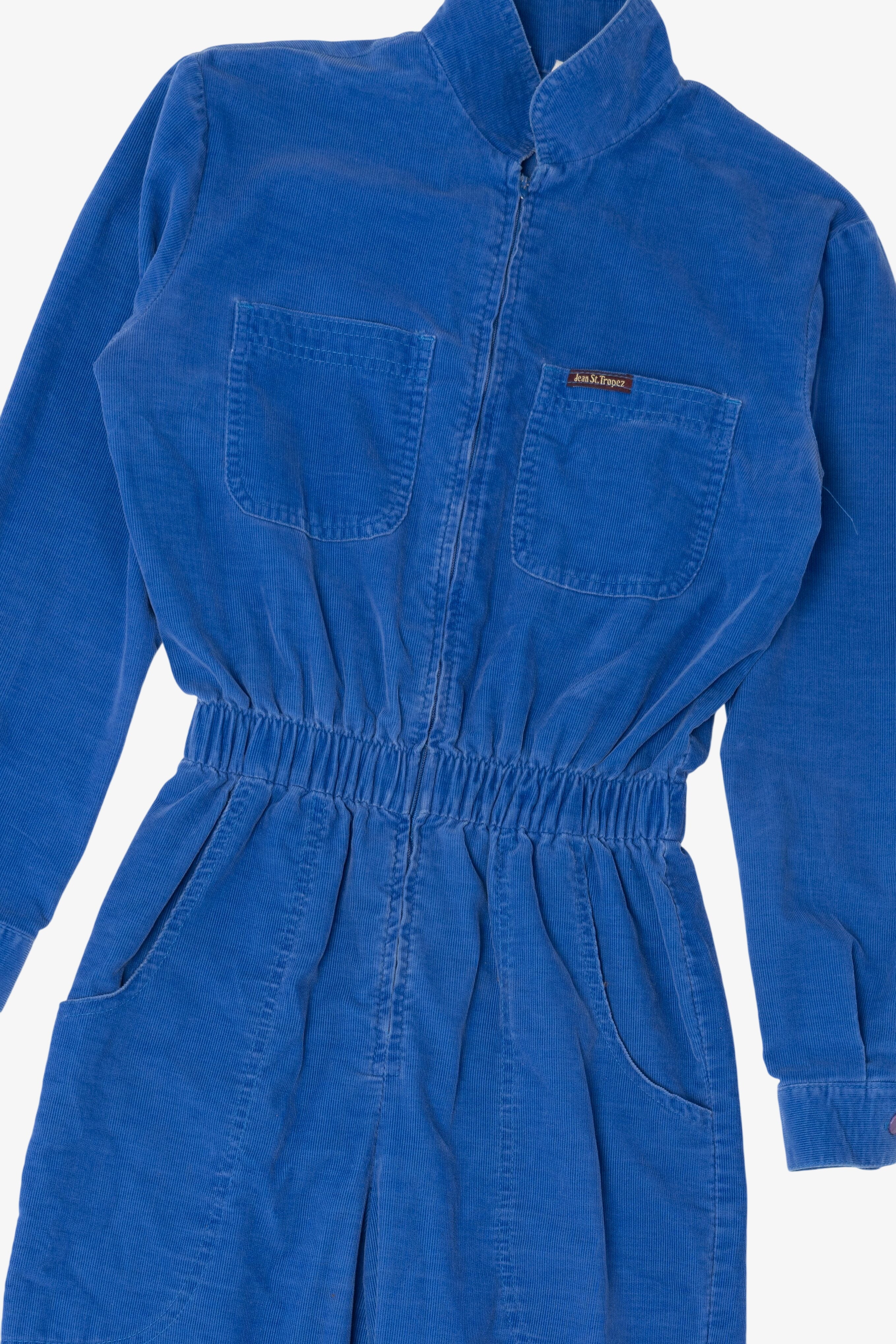 Vintage Jean St. Tropez Blue Corduroy Jumpsuit (1980s)