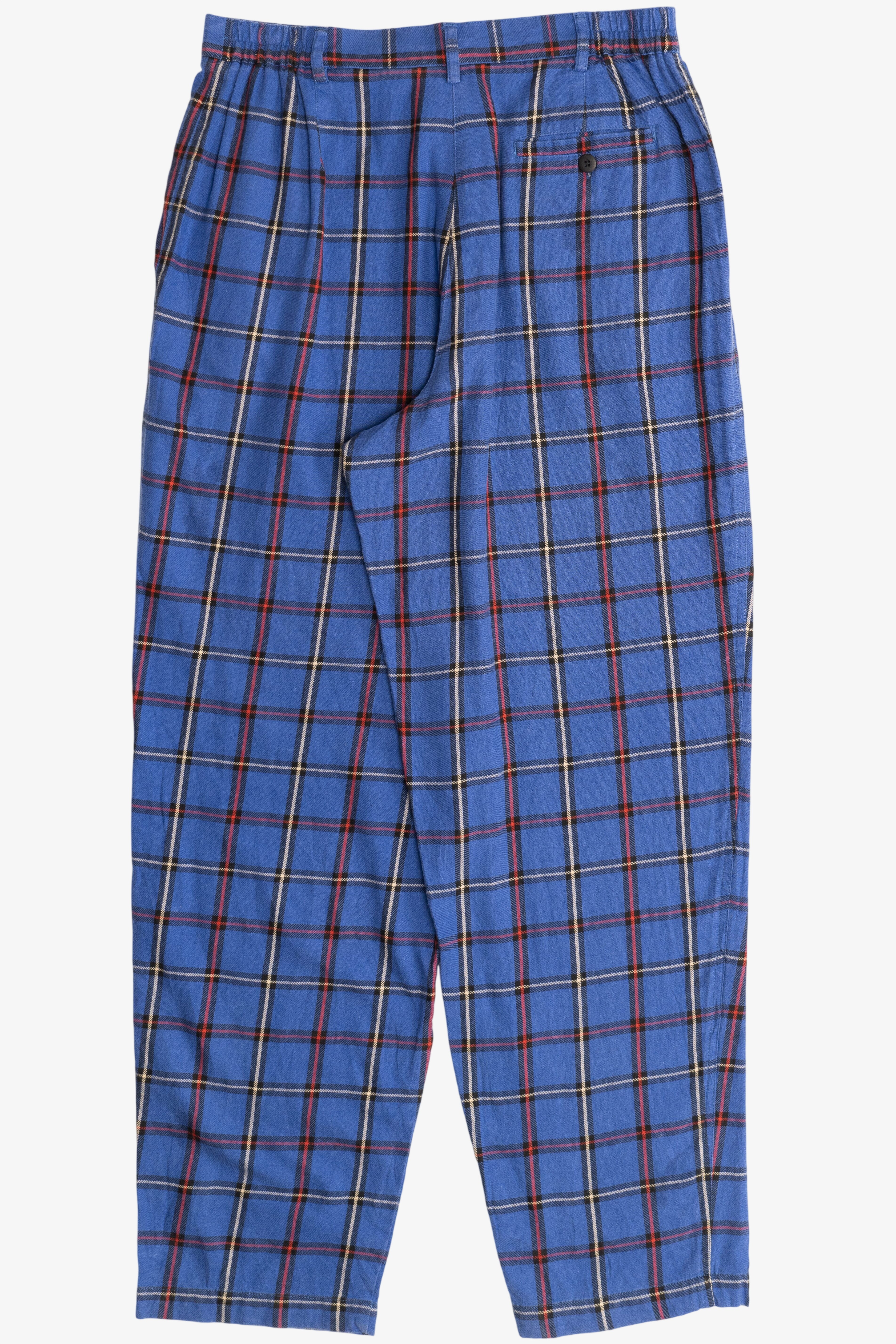 Vintage Plaid 100% Cotton High Waisted Pants (1990s)