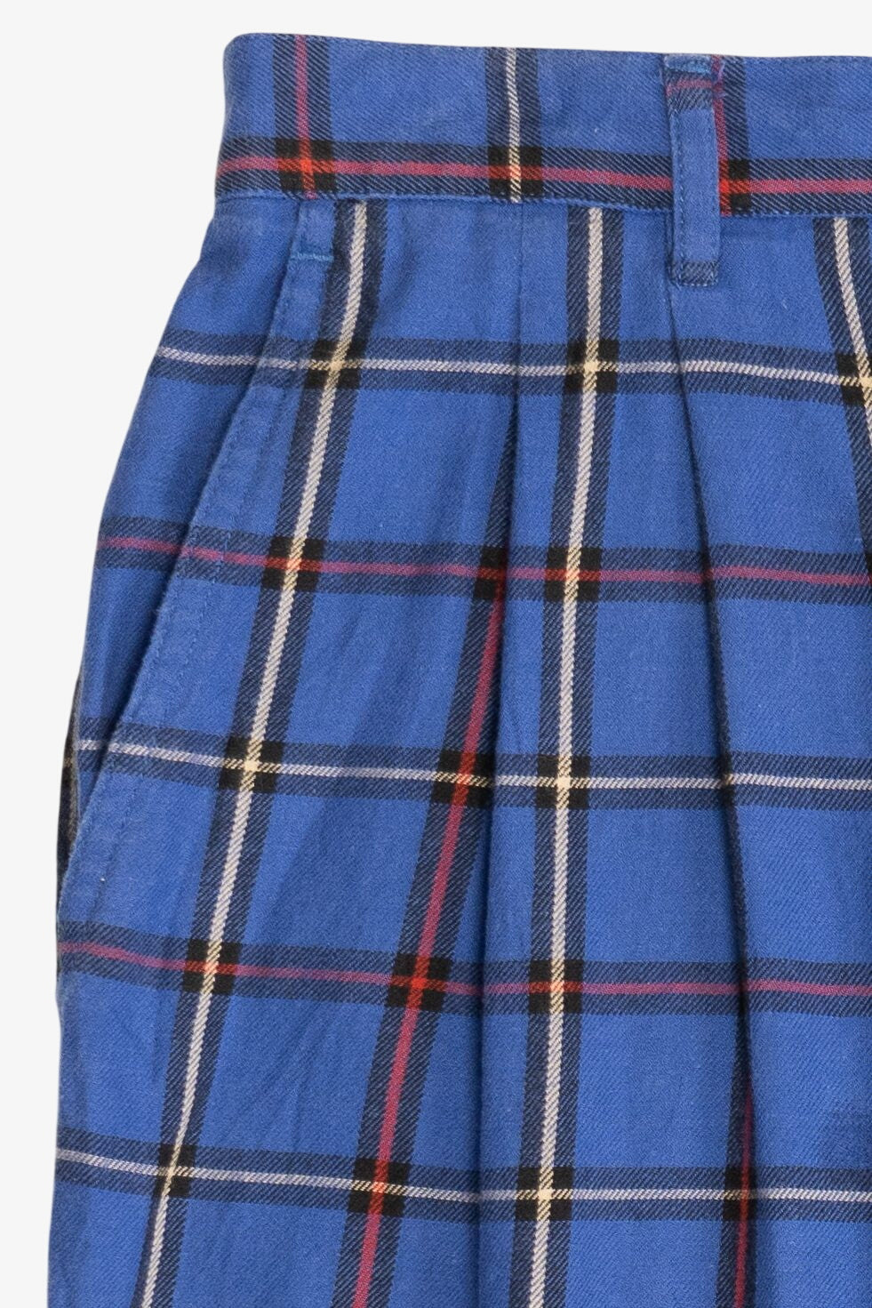 Vintage Plaid 100% Cotton High Waisted Pants (1990s)