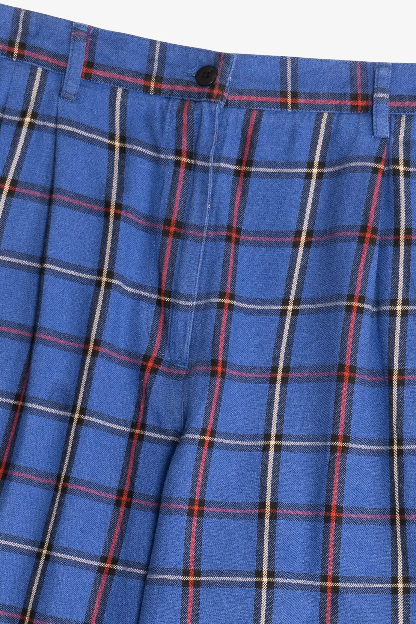 Vintage Plaid 100% Cotton High Waisted Pants (1990s)