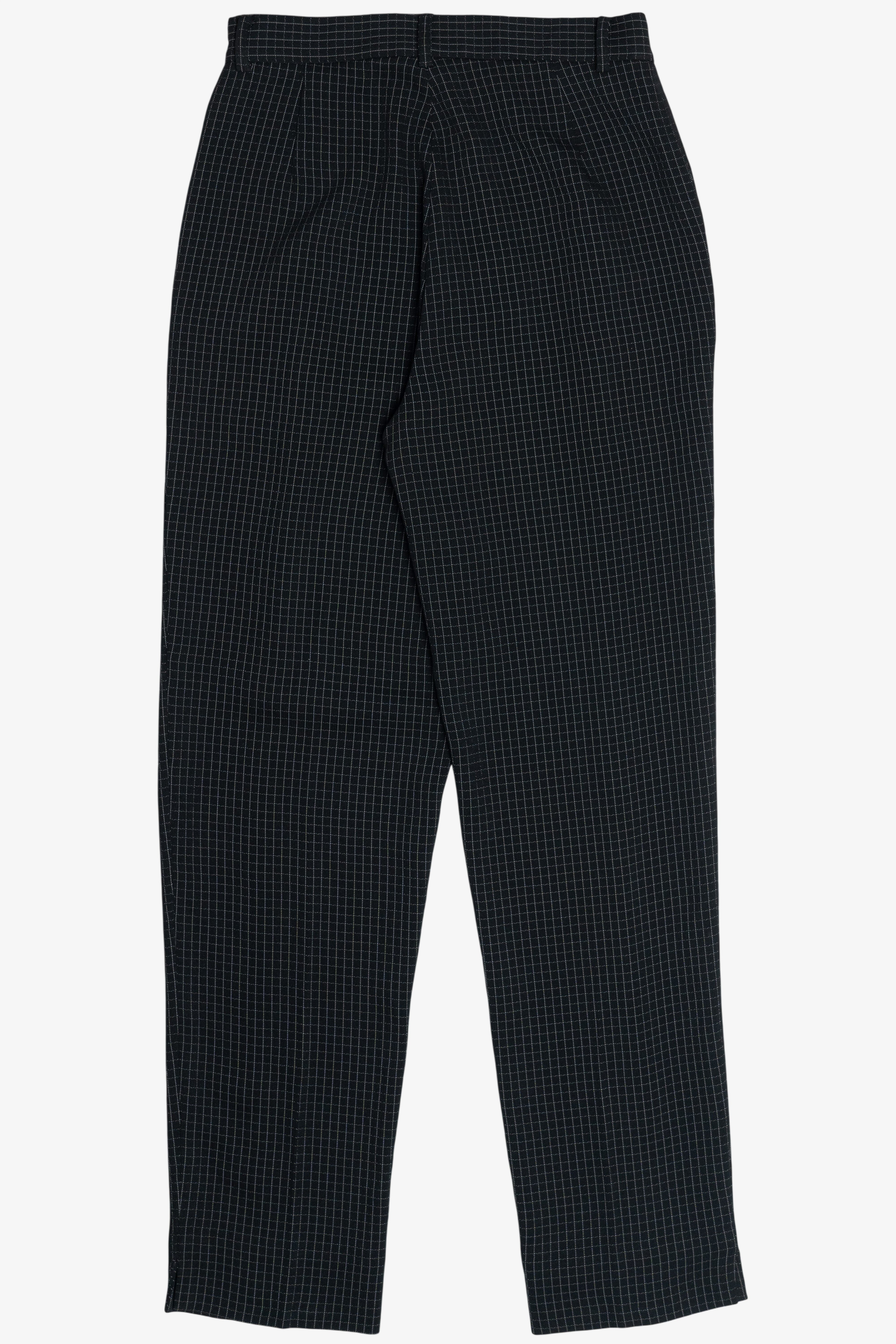 Vintage Black Micro Grid Garfield & Marks Lightweight Dress Pants (1990s)