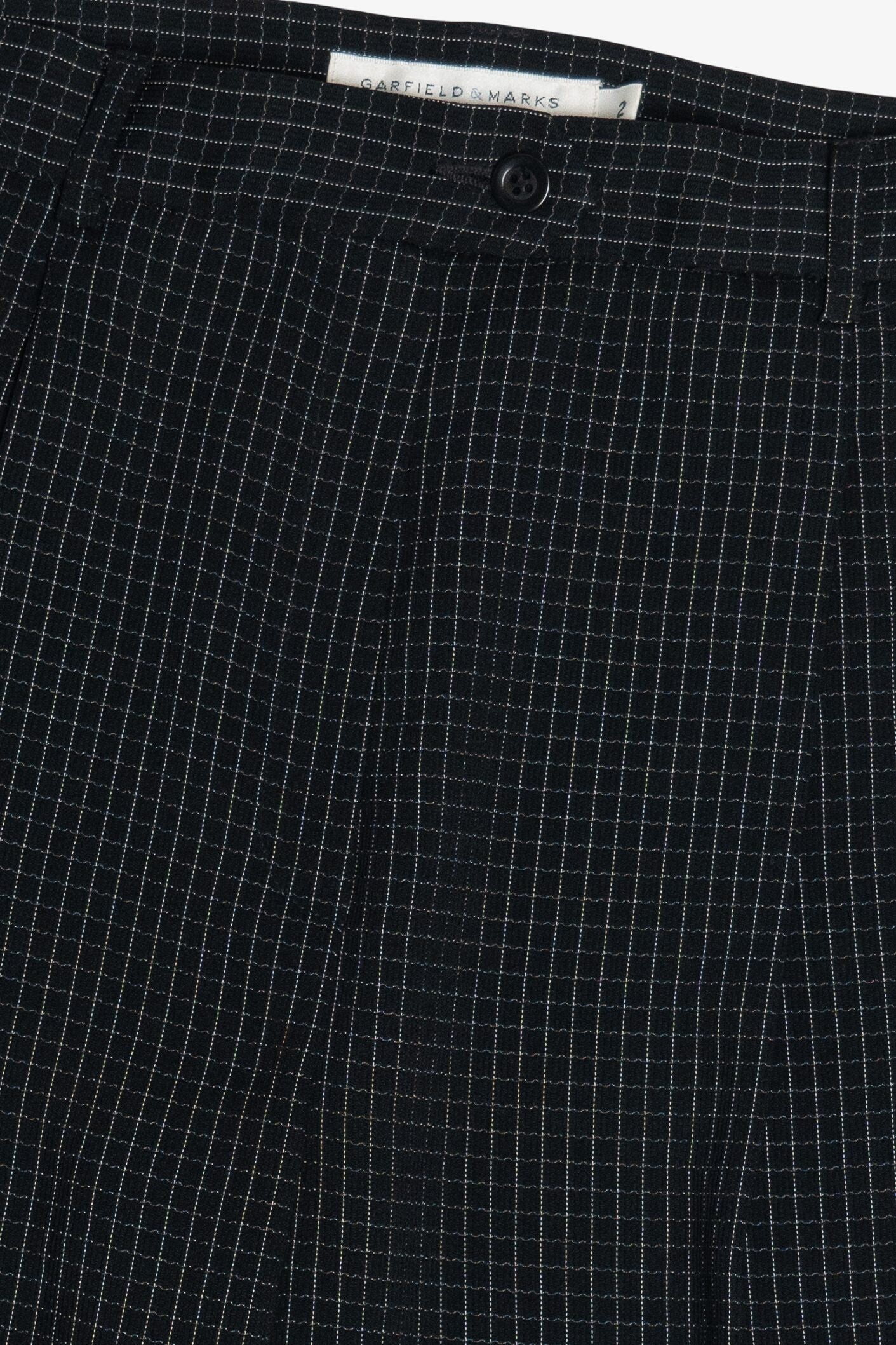 Vintage Black Micro Grid Garfield & Marks Lightweight Dress Pants (1990s)