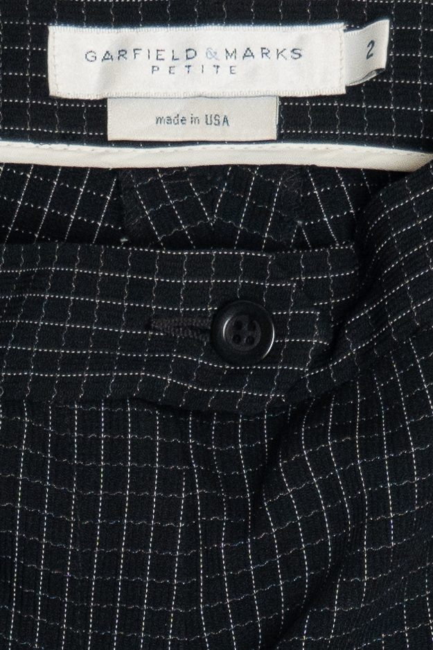 Vintage Black Micro Grid Garfield & Marks Lightweight Dress Pants (1990s)