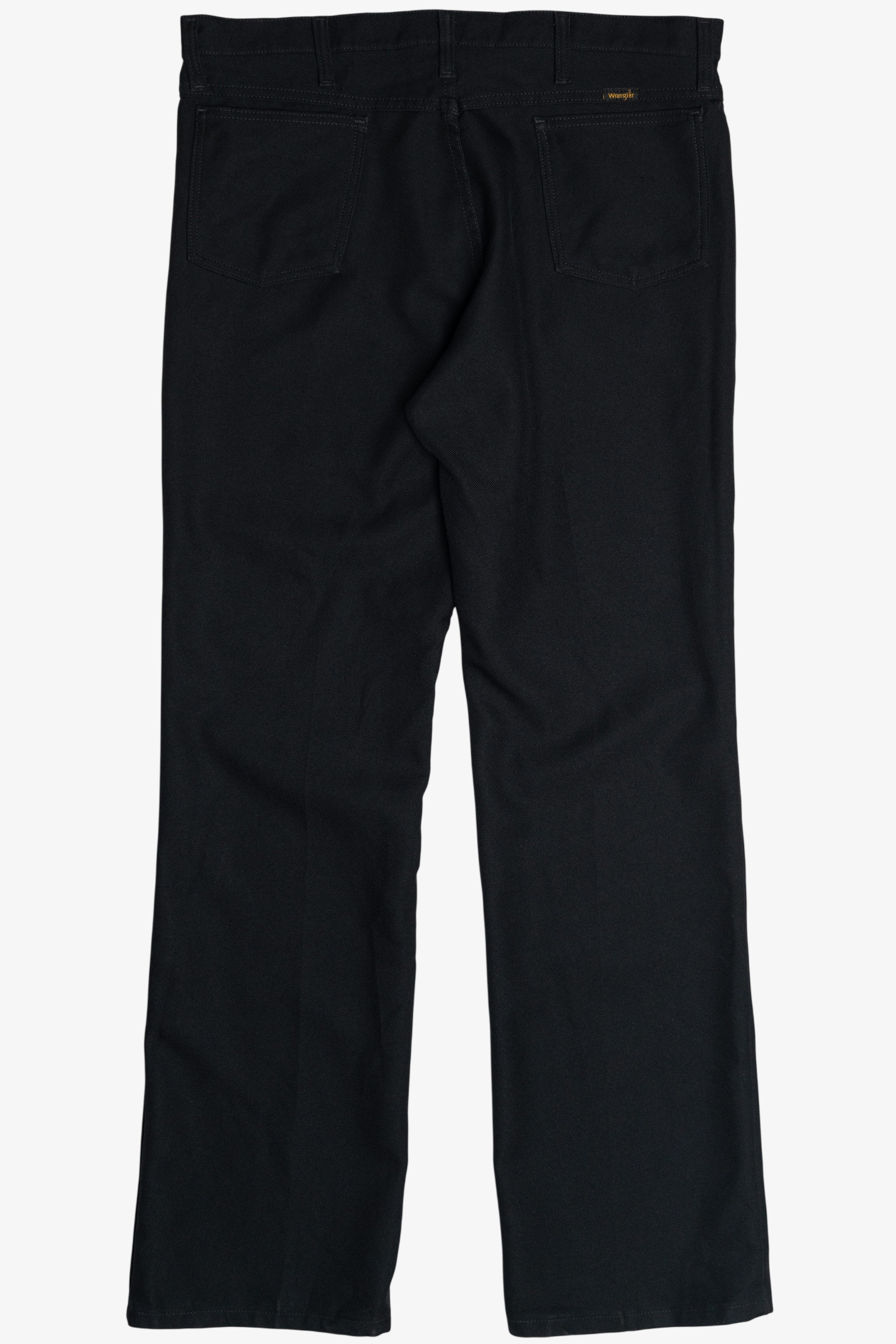 Vintage Black Wrangler Polyester Bootcut Dress Slacks (1990s)