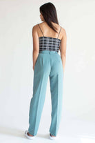 Sage Pleated High Waisted Pants