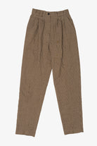 Vintage Brown Smart Pants Houndstooth Trousers (1980s)