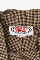 Vintage Brown Smart Pants Houndstooth Trousers (1980s)