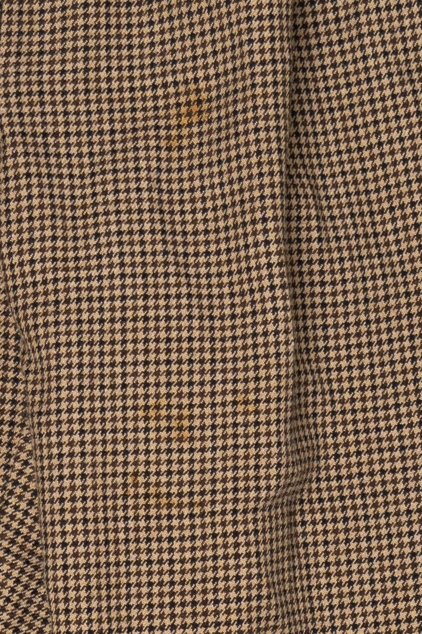 Vintage Brown Smart Pants Houndstooth Trousers (1980s)