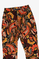 Vintage Orange Paisley Floral Rainbow Flared Leggings (1990s)